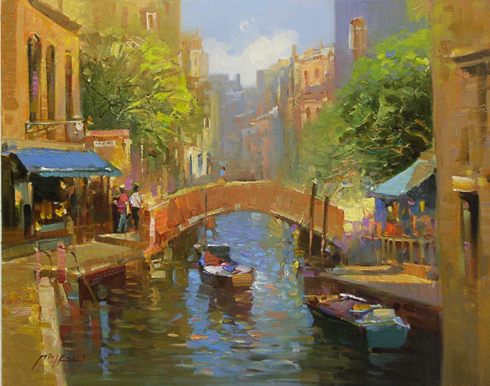 Shops Along the Canal by Ming Feng